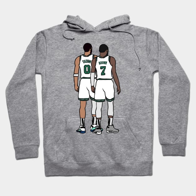 Jayson Tatum and Jaylen Brown Back-To Hoodie by rattraptees